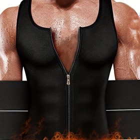 Resim Sauna Çift Kemerli Yelek Erkek Spor Yeleği Spor Salonu Gömleği Neopren Aniden Terleten Terlik 