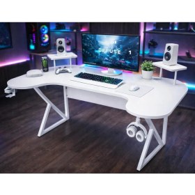 Resim Özel Joystick Tasarım Oyuncu Masası 160 cm Bardaklık ve Kulaklık Tutucu Hediye 