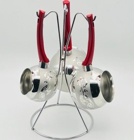 Resim Can Çelik Yakamoz 3'lü Cezve Seti Kırmızı 