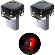 Resim Cloudstore 2 Adet Mini Araç Kırmızı Usb Led Ortam Aydınlatma İç Dekorasyon Lambaları 