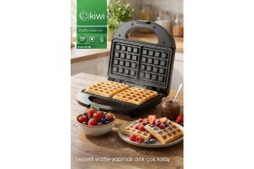 Resim Woodhub Yapışmaz Kaplama Waffle Makinesi Paslanmaz Çelik Kapaklı, Pratik ve Şık 