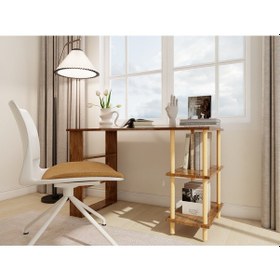 Resim Amalfi Ahşap Ceviz Çalışma Masası Ceviz 