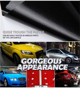 Resim Ulzyvf Parlak Pvc Araç Kaplama Filmi - Hava Çıkışlı, Çizilmeye Dayanıklı, Dekoratif 1520x300mm 