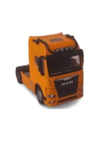 Resim Işıklı Sesli Pilli Çek Bırak Man Metal Oyuncak Tır Sarı Sarı 