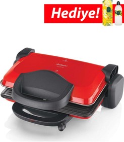 Resim Arzum Ar2007 Izgara Ve Tost Makinesi, Kırmızı Eyüp Sabri Tuncer Limon Kolonyası Hediye 