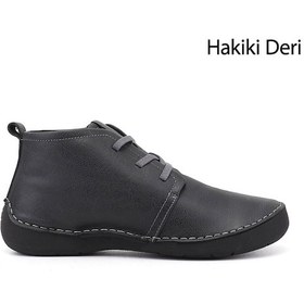 Resim Gönderir Gönderi R Kadın Antrasit Bağcıklı Hakiki Deri Comfort Bot Dkzb02842661 