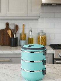 Resim Topkapı 3 Katlı Sızdırmaz Yemek Termosu Sefer Tası Tek Kişilik Hacimi Vardır 