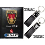 Resim Plakanıza Özel Rover Logolu Siyah Ruhsat Kabı Ve Anahtarlık 