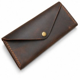 Resim Craft & Luna Hakiki Deri Clutch El Çantası El Yapımı Telefon Bölmeli Portföy Kişiselleştirilebilir Kahverengi 