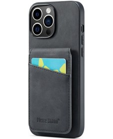 Resim Cbtx iPhone 15 Pro Max Uyumlu Fierre Shann Crazy Horse Kart Tutucu Arka Kapak Pu Telefon Kılıfı 