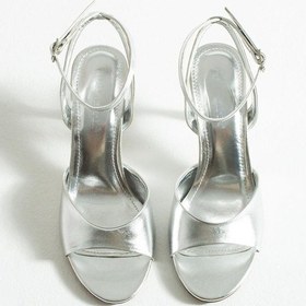 Resim Kadın Metalik Topuklu Sandalet Valen - Gümüş Gümüş 