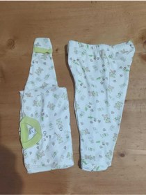 Resim Beyaz Desenli Bebek Pijama Takımı 2 Li ( 80 Cm /1 Yaş) 