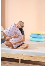 Resim Color Terapi Hava Kanallı Mor Ortopedik Visco Yastık 60x40x15 Cm Beyaz 