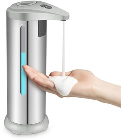 Resim Gümüş Fırça-ev Otomatik Hareket Aktif Sıvı Sabunluk El Dezenfektanı Makinesi Banyo İçin Kızılötesi İndüksiyon Sabunluk 