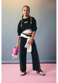 Resim Defacto Kız Çocuk Wide Leg Esnek Bantlı Paça Paraşüt Pantolon E6186a825aubk27 Siyah 