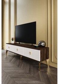 Resim 180 CM ZEUGMA MDF MEBRAN KAPAK EKRU CEVİZ GOLD 