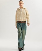 Resim Koton Fermuarlı Yaka Detaylı Peluş Ceket Ekru 5sal20034ıw Ekru 