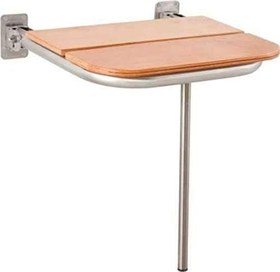 Resim Engelli Duş Oturağı Ahşap Banyo Oturağı Paslanmaz Katlanabilir Duş Taburesi 