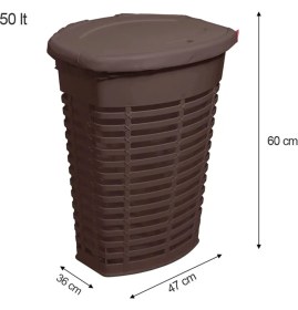 Resim Primanova Palm Kahverengi Çamaşır Sepeti Modern Stil ve Kolay Temizlik Özellikli M-E44-10-10 
