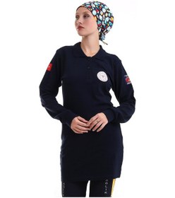 Resim 112 Acil Sağlık Yakalı Tshirt Tunik Baskılı - Lacivert-12768 Lacivert 