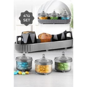 Resim Vienev 4 Parça Gri Junin Small Mutfak Seti 