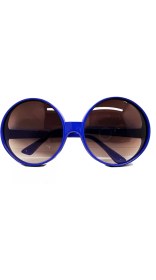 Resim Marsilyan Yuvarlak Yeşilçam 80 li 90 lı Yıllar Parti Gözlüğü Retro Mavi Renk (K95) 