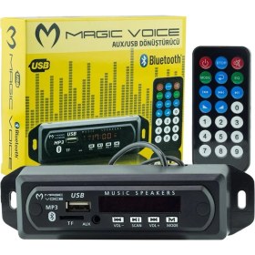 Resim Magıcvoıce USB-400 (V20) Bluetooth/aux Usb/sd/mmc-Mic-Kumandalı Oto Teyp Çevirici Dijital Player (5V/12V) (4887) 