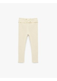Resim Koton Fiyonk Detaylı Bej Kız Bebek Tayt 6smg40008ak Bej 