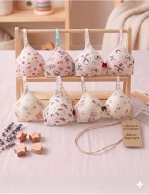 Resim Lavint Homewear 8'li Pamuklu Kız Çocuk Alıştırma Sütyeni Balensiz Çıkarılabilir Askılı Asorti 