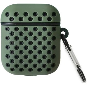 Resim Dukkanıum Newface Airpods 2 (2.nesil) Spor Delikli Kılıf - Haki Yeşil-Siyah 