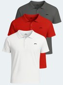 Resim Slazenger SLOAN 3 lü Set Erkek Tişört Beyaz - Koyu Gri - Kırmızı 
