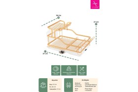 Resim Primanova Bianka Paslanmaz Alüminyum Iki Katlı Bulaşıklık - Altın 