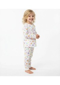 Resim Kalp Desenli Kız Çocuk Pijama Takım St09656 KREM 