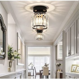 Resim Burenze Luxury Plafonyer Tavan Kristal Taşlı Avize Hol Antre 