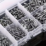 Resim 400 adet premium kendinden delme ahşap vidaları seti kutusu - Dayanıklı kaplama ile 8 farklı boyutta M2 Phillips düz başlı sac metal vida çeşitliliği kiti içerir, kolay kurulum ve ahşap, metal ve plastik için çok yönlü uygulamalar, ev tamiri 