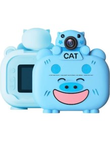 Resim Büro Ev Ofis Hediyesi Için Ekranlı Mono Yazıcılı Mini Mavi Fotoğraf Makinesi 