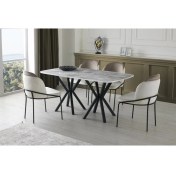 Resim Sivas Gözde Mobilya Polo Royal High Gloss Yemek Masa Sandalye Takımı 
