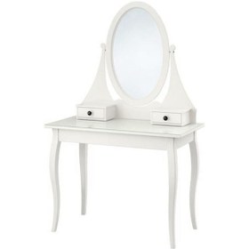 Resim Hemnes, Makyaj Masası, 100x50 Cm, Beyaz Renk Çekmeceli-aynalı Masa 
