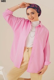 Resim 103901 Oversize Basic Tesettür Gömlek Pembe 