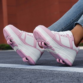 Resim Çocuk Moda Ayakkabıları Yeni Tarz Tüm Eşleşen Tahta Ayakkabılar Dış Mekan Çıkarılabilir Çift Amaçlı Paten Ayakkabılar Hafif Moda Kızlar Rahat Spor Ayakkabıları 