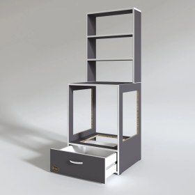 Resim Kenzlife ankastre fırın dolabı gönül gri 165*60*56 mutfak çekmeceli 