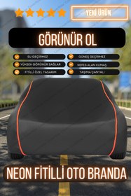 Resim AutoEN TURUNCU FİTİLLİ Chevrolet Spark Uyumlu Araba Çadırı (2005-2009) (SİYAH) 