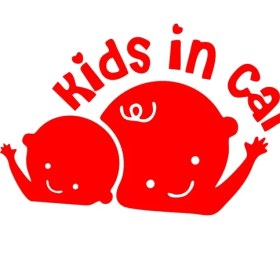 Resim Kids In Car Araba Sticker 17X17 cm Kırmızı 