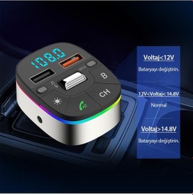 Resim Earldom M74 Bluetooth Usb3.0 Dijital Fm Transmitter - Siyah 