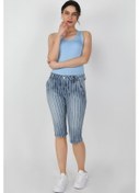 Resim Kadın Çizgili Capri Lzr Ağart Mavi 