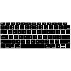 Resim Arabulalaca Macbook Air 13 inç 2020 A1932 Türkçe Q Silikon Klavye Koruyucu - Siyah 