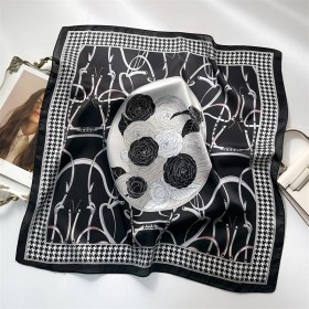 Resim Fernca1 Çizgili Eşarp Ipek Eşarp 70CM Küçük Kare Kafa Bandı Saç Türbanı Kravat Çanta (Yurt Dışından) 