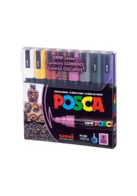 Resim Supertrend Posca Pc-5m 1.8-2.5 Su Bazlı Boyama Markörü Seti Koyu Renkler 8 Renk Görsel Rengi 