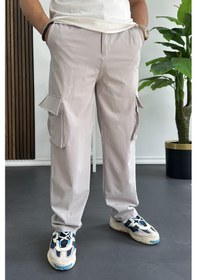 Resim Erkek İnce Baggy Kalıp Kargo Pantolon Gri Edw173-gri Gri 