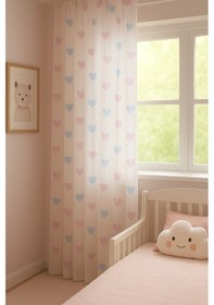 Resim Kalpli Desenli Bebek & Çocuk Odası Tül Perde Pembe Mavi Renk Normal Pile Bebe Mavi 
